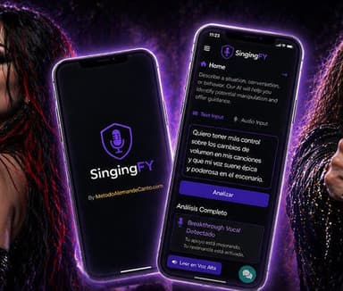 La aplicación SingingFY en dos teléfonos